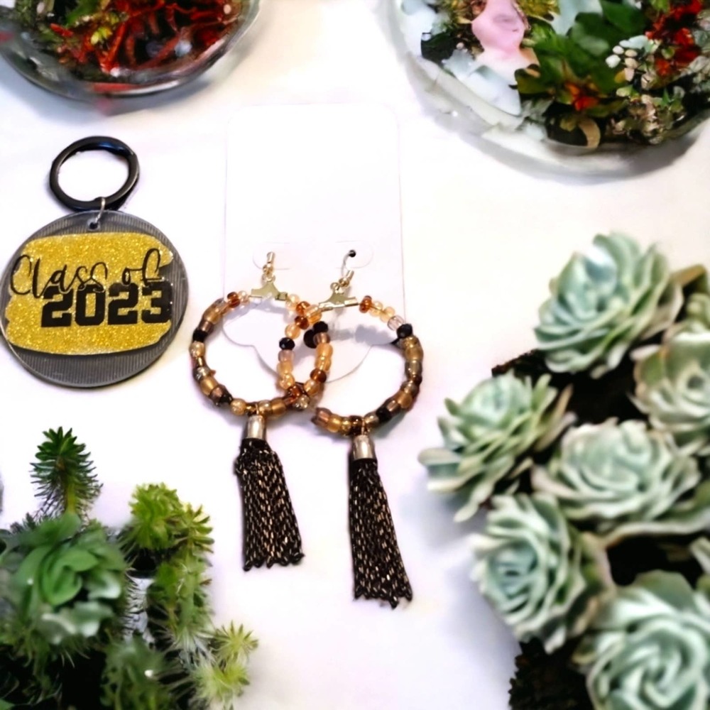 New handmade earrings and handmade keychain